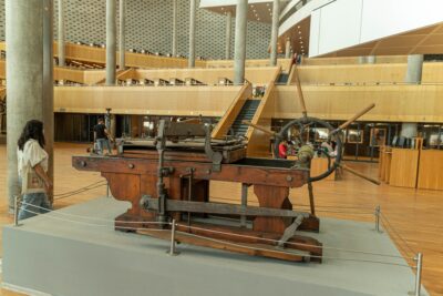 Stone printing machine at the Library of Alexandria
