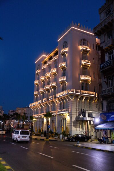 Alexandria hotels at night