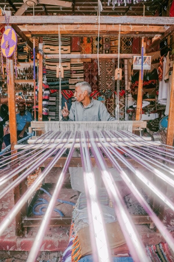 A man working in one of the markets