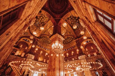 The design of the Muhammad Ali Mosque from the inside