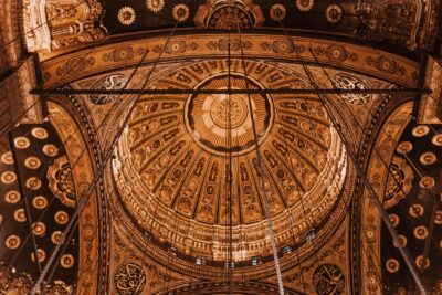 Decorative dome details from inside the mosque