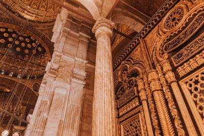 Pillars and walls from inside the mosque