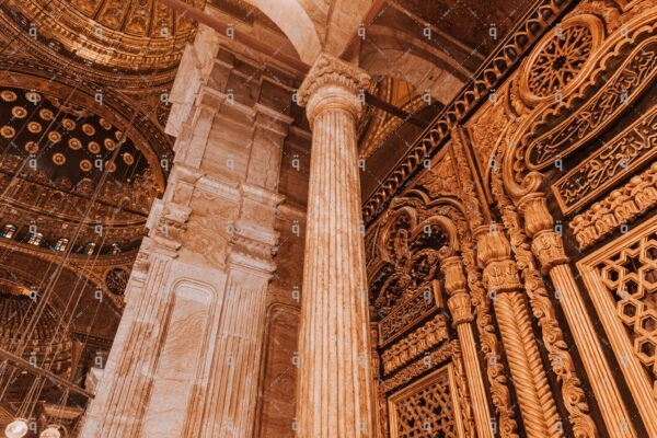 Pillars and walls from inside the mosque