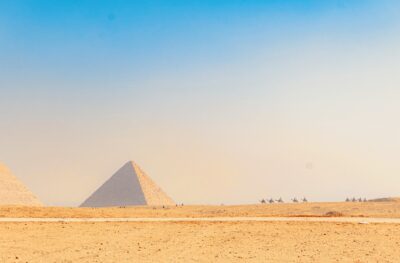 Visitors in the pyramids area