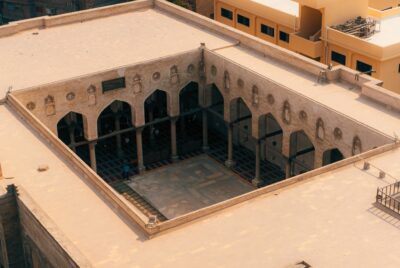 A picture of the mosque from the top