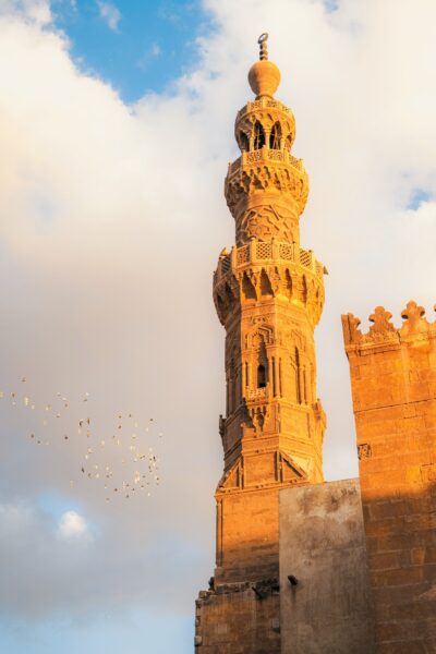 A minaret of one of the mosques
