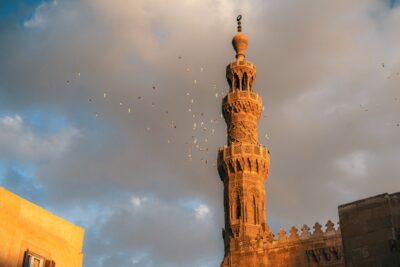 A mosque minaret in Cairo