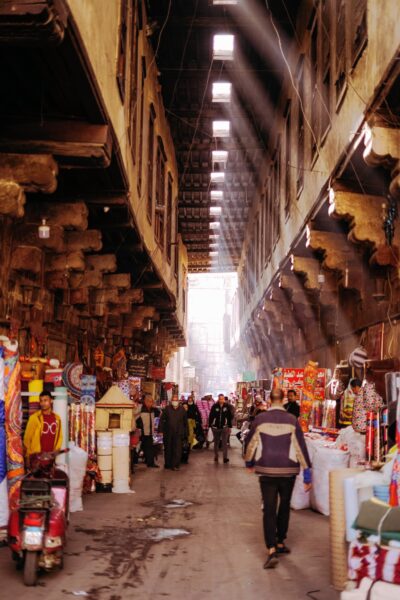 Crowded market in Cairo
