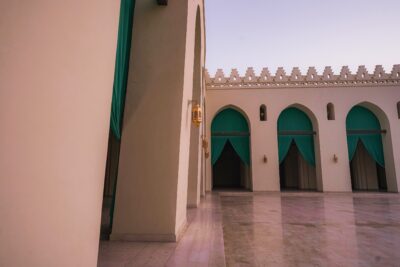The mosque square and entry doors