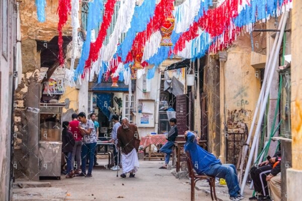 People wandering on the street