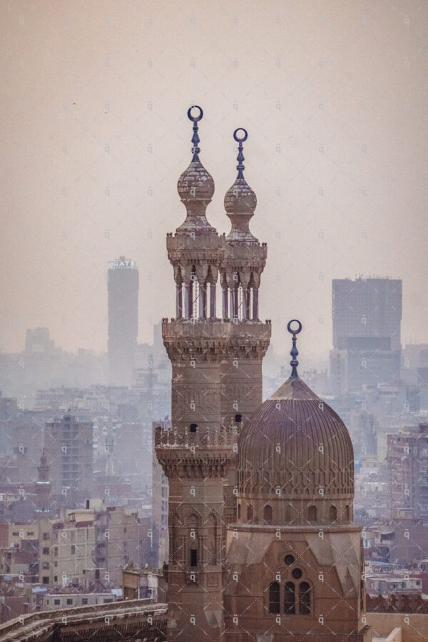 Minarets in the sky of Cairo