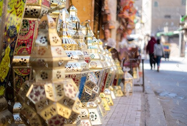 Ramadan lanterns decorate the street