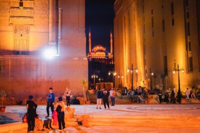 From the front of the Sultan Hassan Mosque